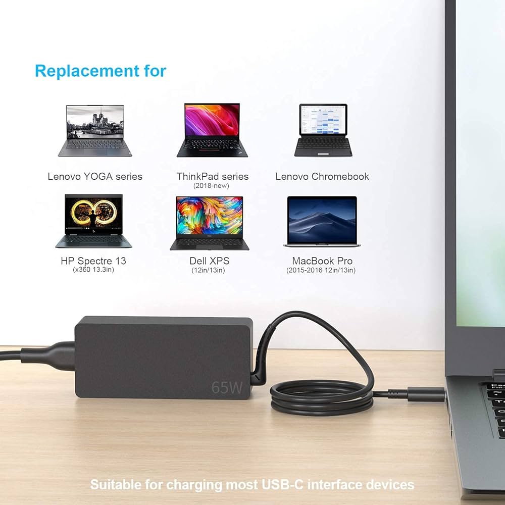 Lenovo IdeaPad Slim 5 Light 14ABR8 充電器付き Amazon.com: 65W USB-C Charger for Lenovo IdeaPad Slim 5